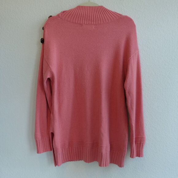 By Anthropologie Knit Sweater Women‎ Sz S Pink Button Oversized - Picture 5 of 11
